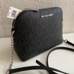 Michael Kors Black Cindy Dome Crossbody NEW